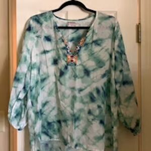 JOHNNY WAS UNIQUE (hard-to-find) Embroidered Marble Tie Dye M/L/XL